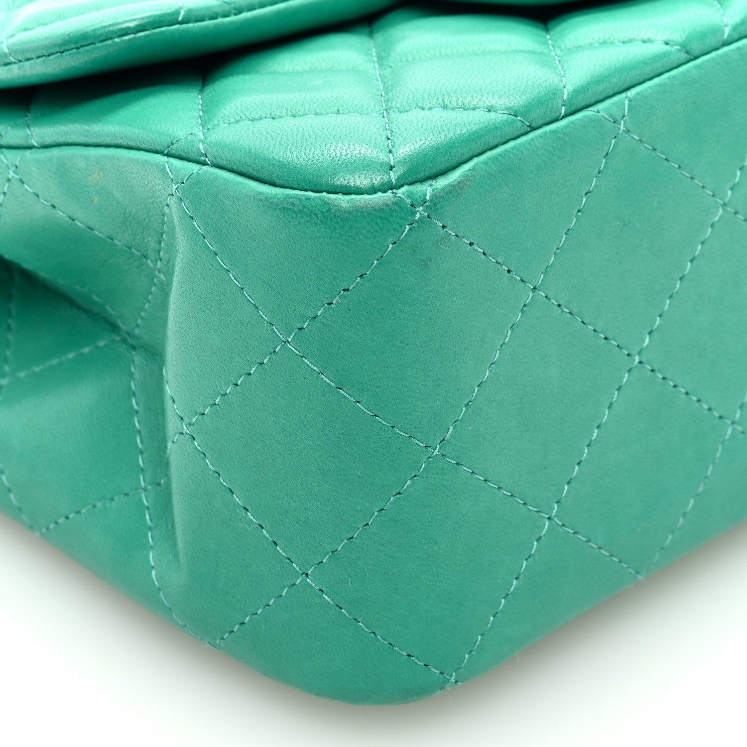 Chanel Lambskin Quilted Mini Square Flap Green 8 of 9