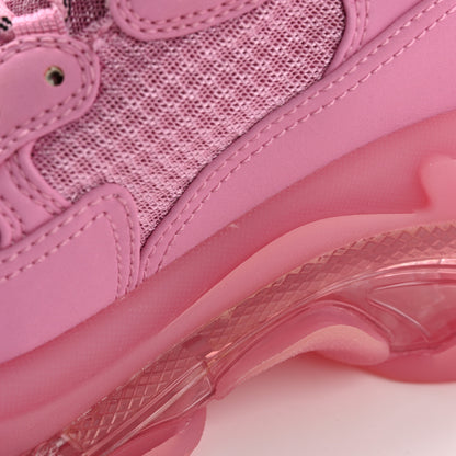 Balenciaga Fabric Mesh Clear Sole Womens Triple S Sneakers 37 Pink 8 of 10