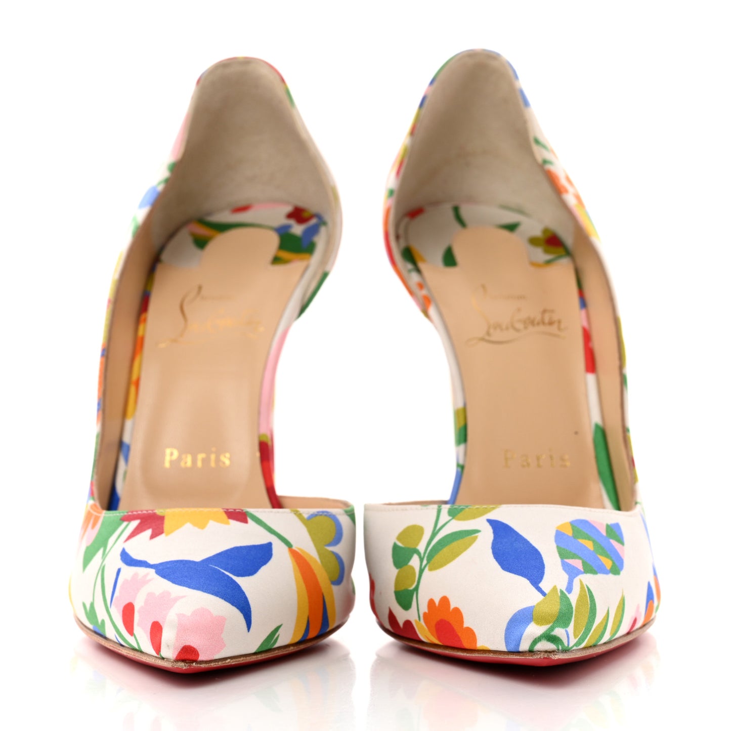 Satin Iriza 100 Crepe Floral Pumps 39 Multicolor