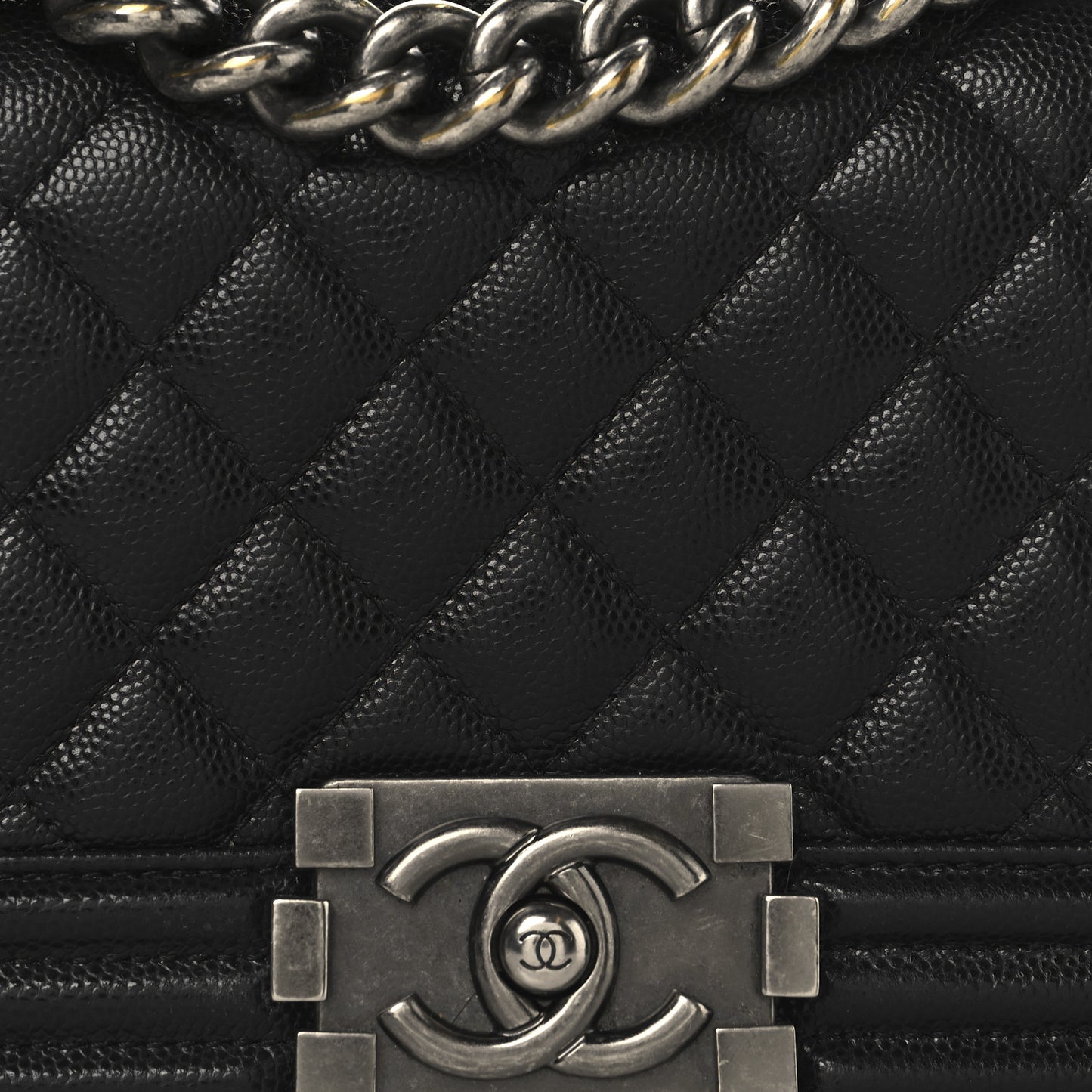Caviar Quilted Small Boy Flap Black