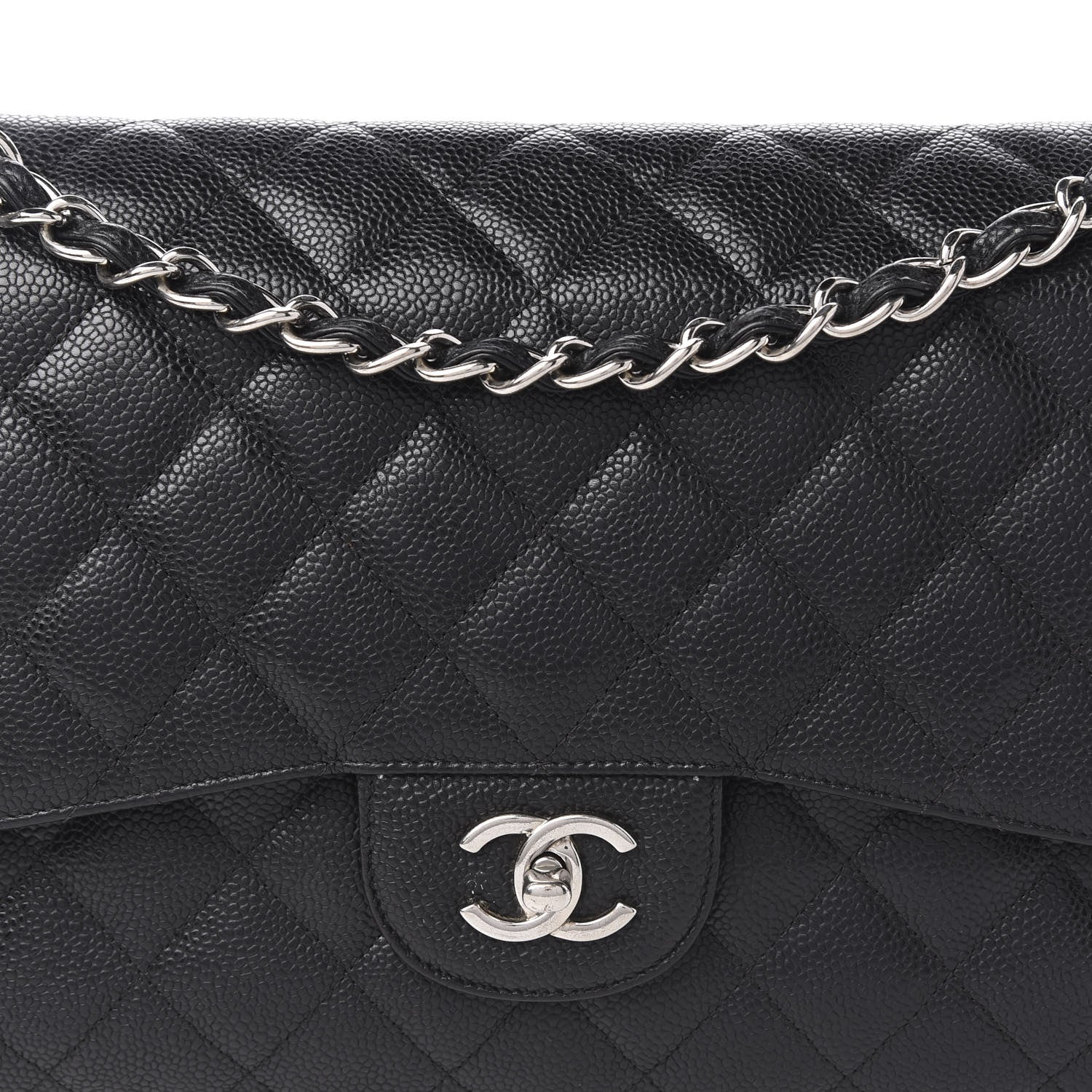 Chanel Caviar Quilted Jumbo Double Flap Black 10 of 11