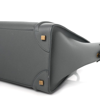 Celine Drummed Calfskin Mini Luggage Kohl 10 of 10