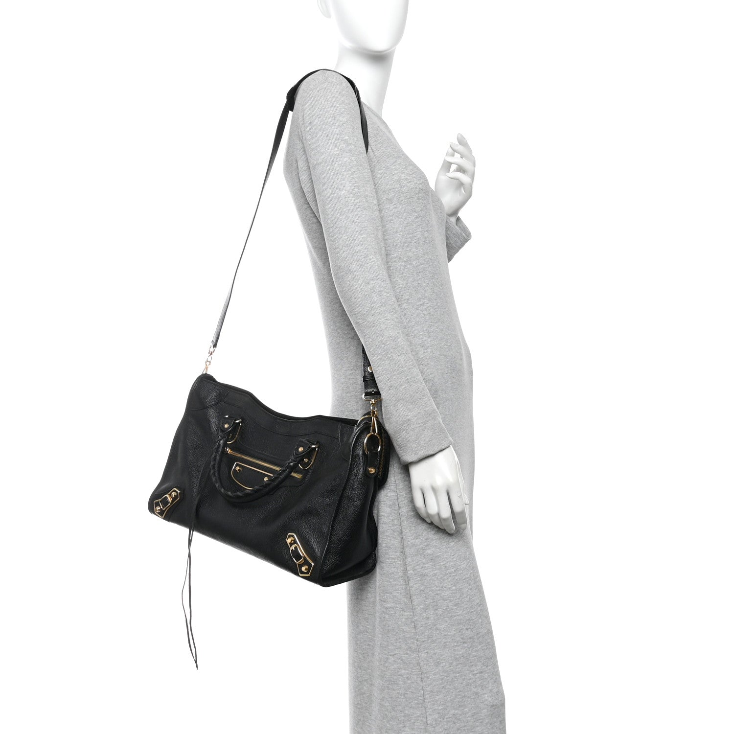 Balenciaga Chevre Gold Metallic Edge Hardware City Black 2 of 11