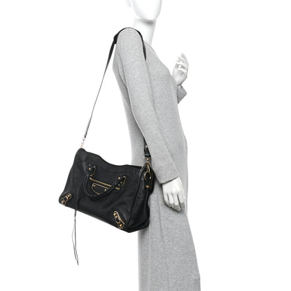 Balenciaga Chevre Gold Metallic Edge Hardware City Black 2 of 11