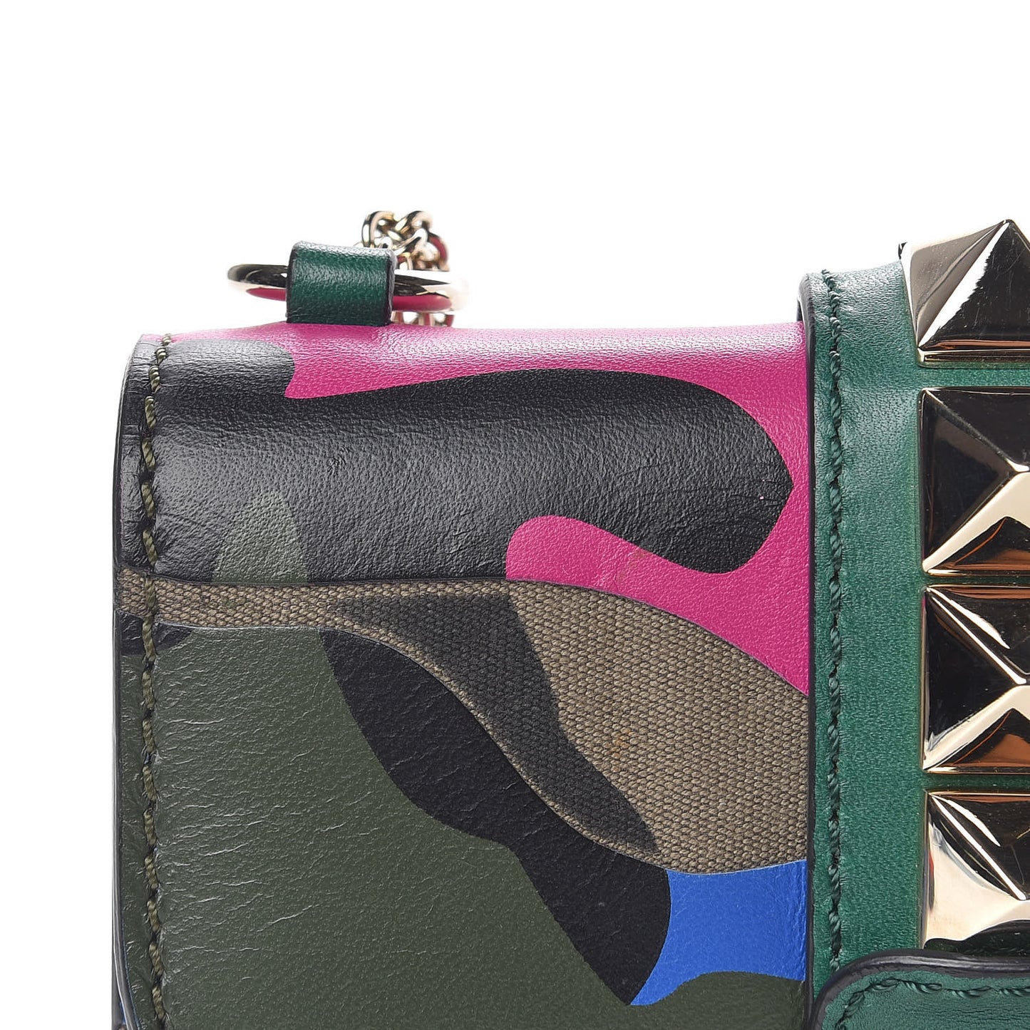 Nappa Canvas Camouflage Mini Glam Lock Rockstud Flap Multicolor