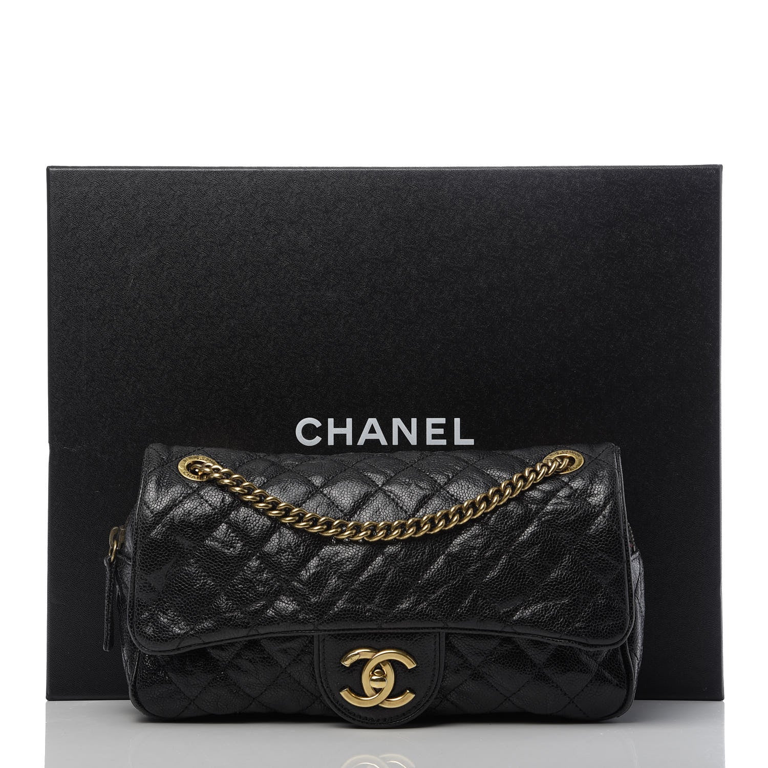 Chanel Crumpled Grained Calfskin Quilted Small Shiva Flap Black 10 of 10