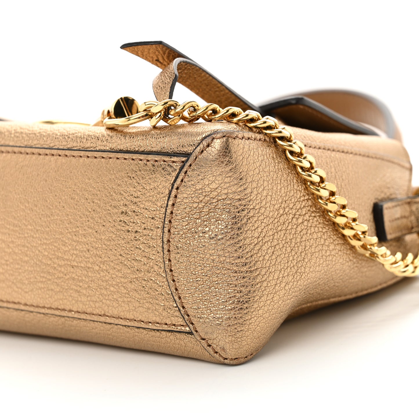 Metallic Calfskin Mini Faye Day Shoulder Bag Gold