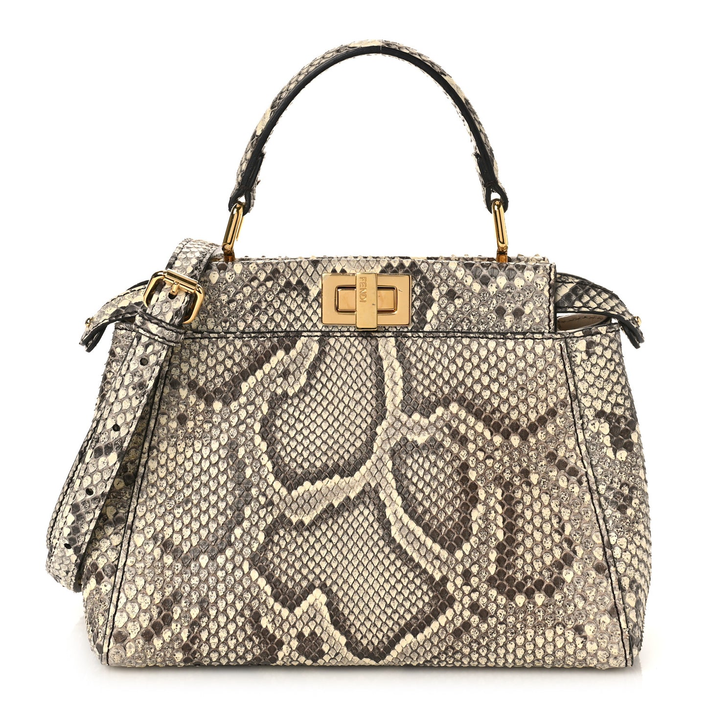 Snakeskin Shiny Nappa Mini Peekaboo Iconic Satchel Roccia Light Rose