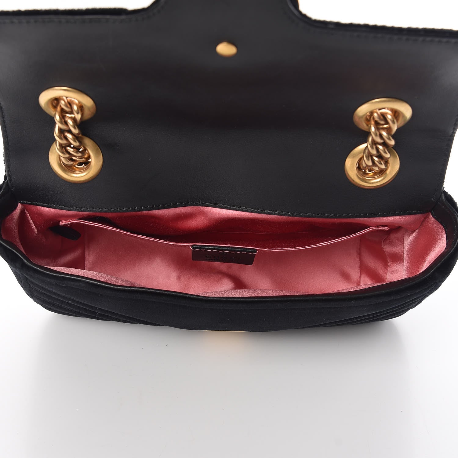 Gucci Velvet Matelasse Mini GG Marmont Shoulder Bag Black 9 of 12