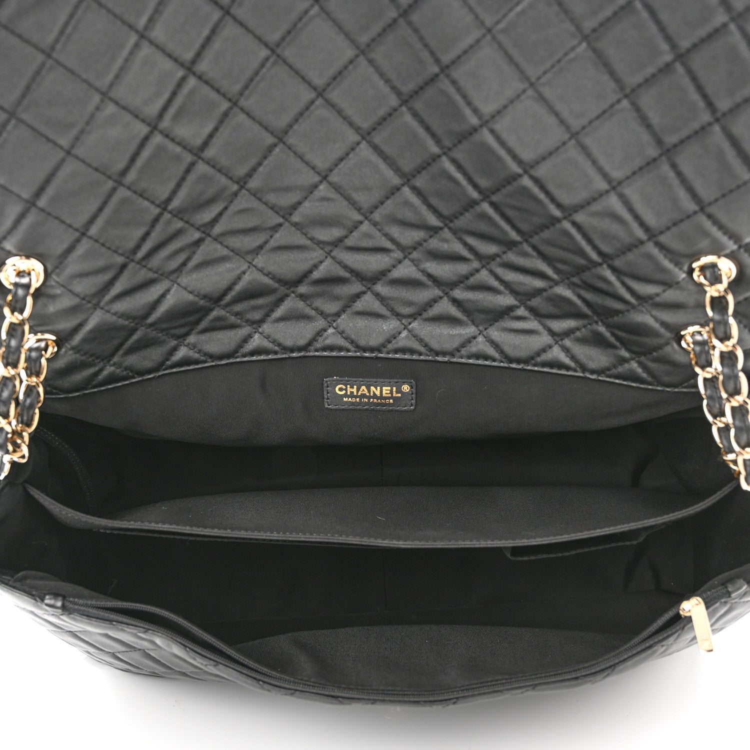 Chanel Calfskin Quilted XXL Travel Flap Bag Black 5 of 10