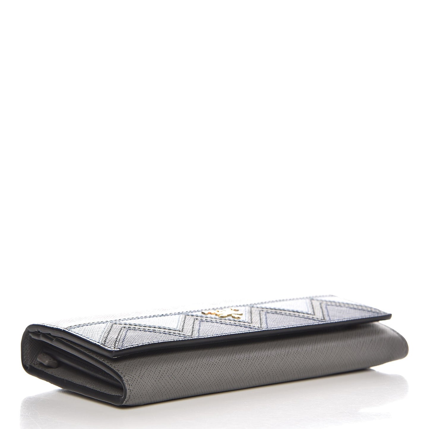 Saffiano Greche Flap Continental Wallet Marmo Astrale