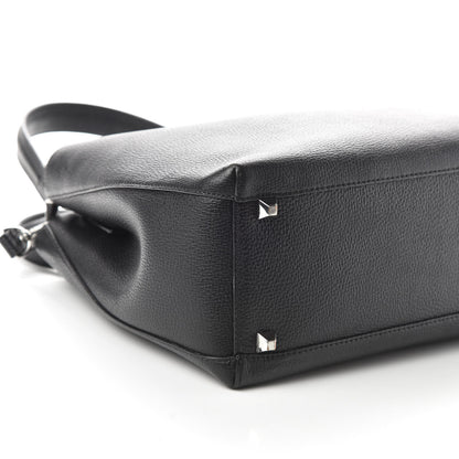 MCM Grained Calfskin Medium Sarah Hobo Black 6 of 10