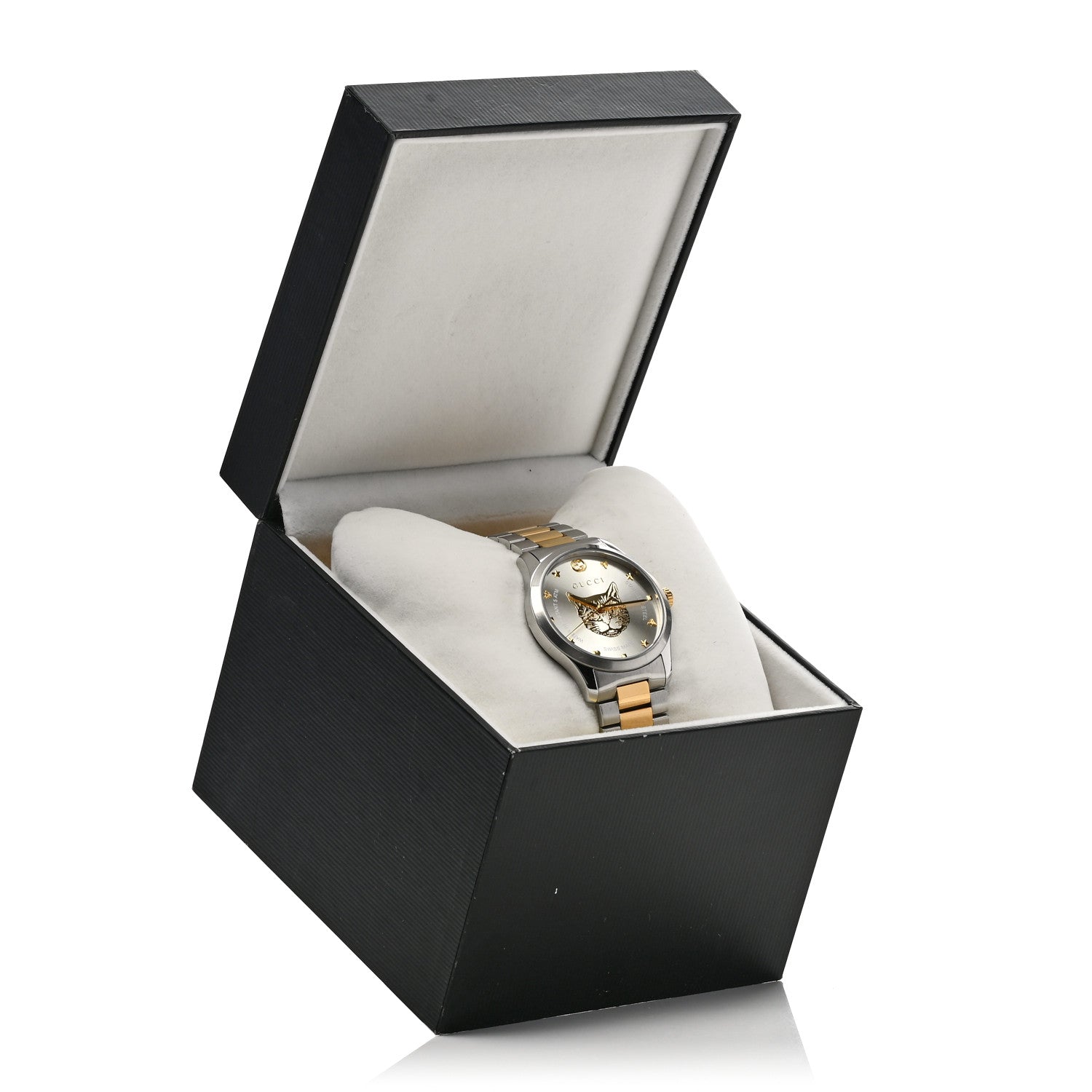 Gucci Stainless Steel 38mm G-Timeless Two Tone Cat Quartz Watch 5 of 5