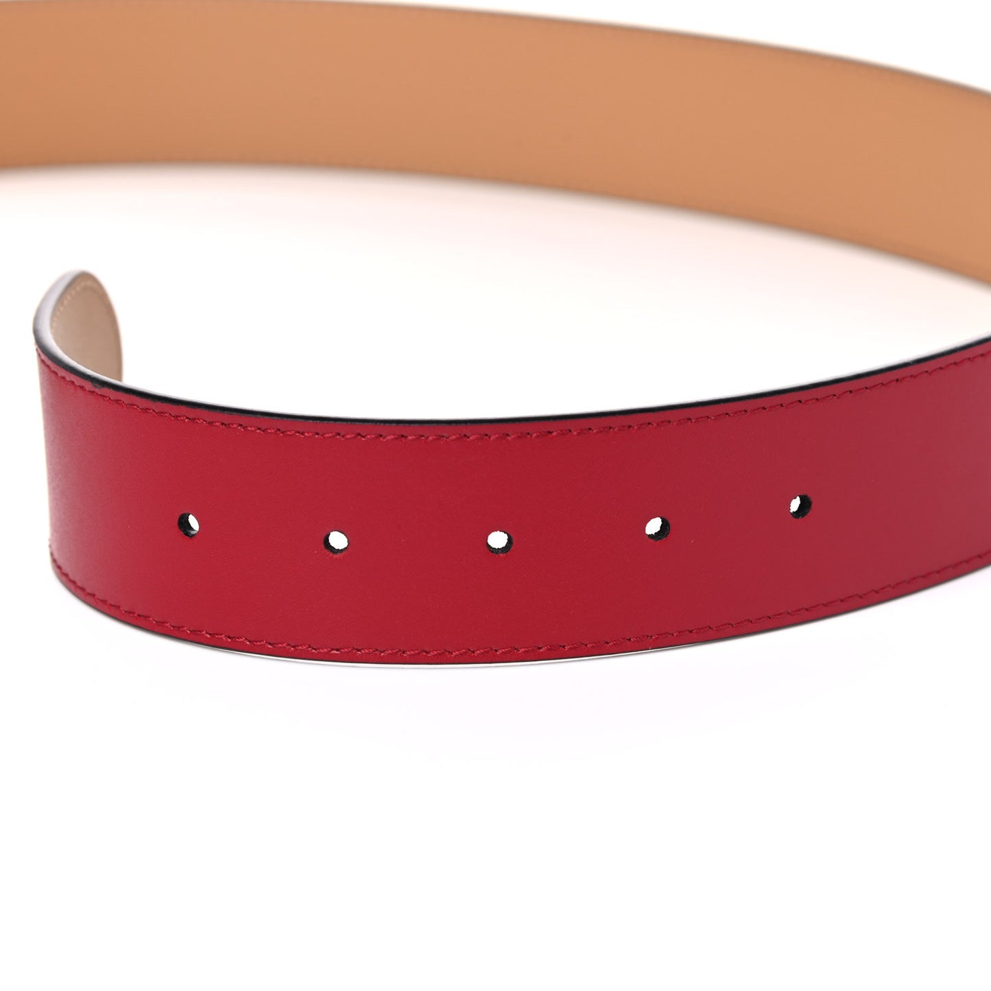 Vitello Liberty F is Fendi Bi-Color Reversible Belt 80 Fragola Miele Scuro