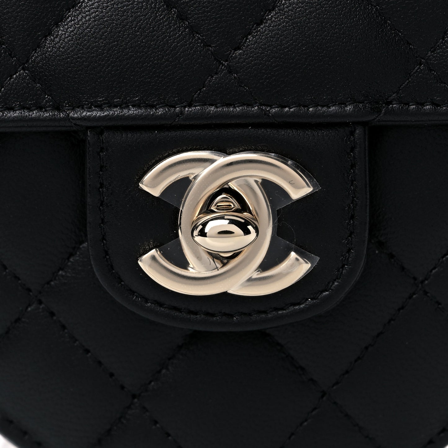 Lambskin Quilted CC In Love Heart Clutch With Chain Black
