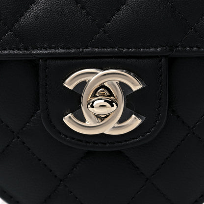 Chanel Lambskin Quilted CC In Love Heart Clutch With Chain Black 11 of 14