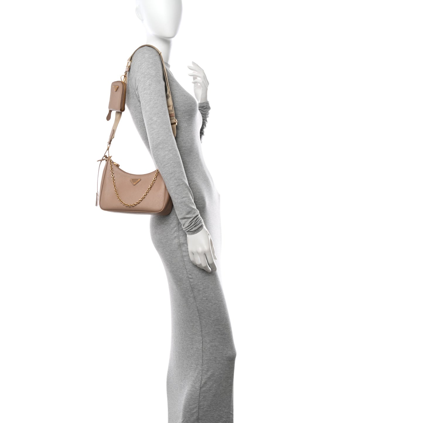 Saffiano Lux Re-Edition 2005 Shoulder Bag Cammeo