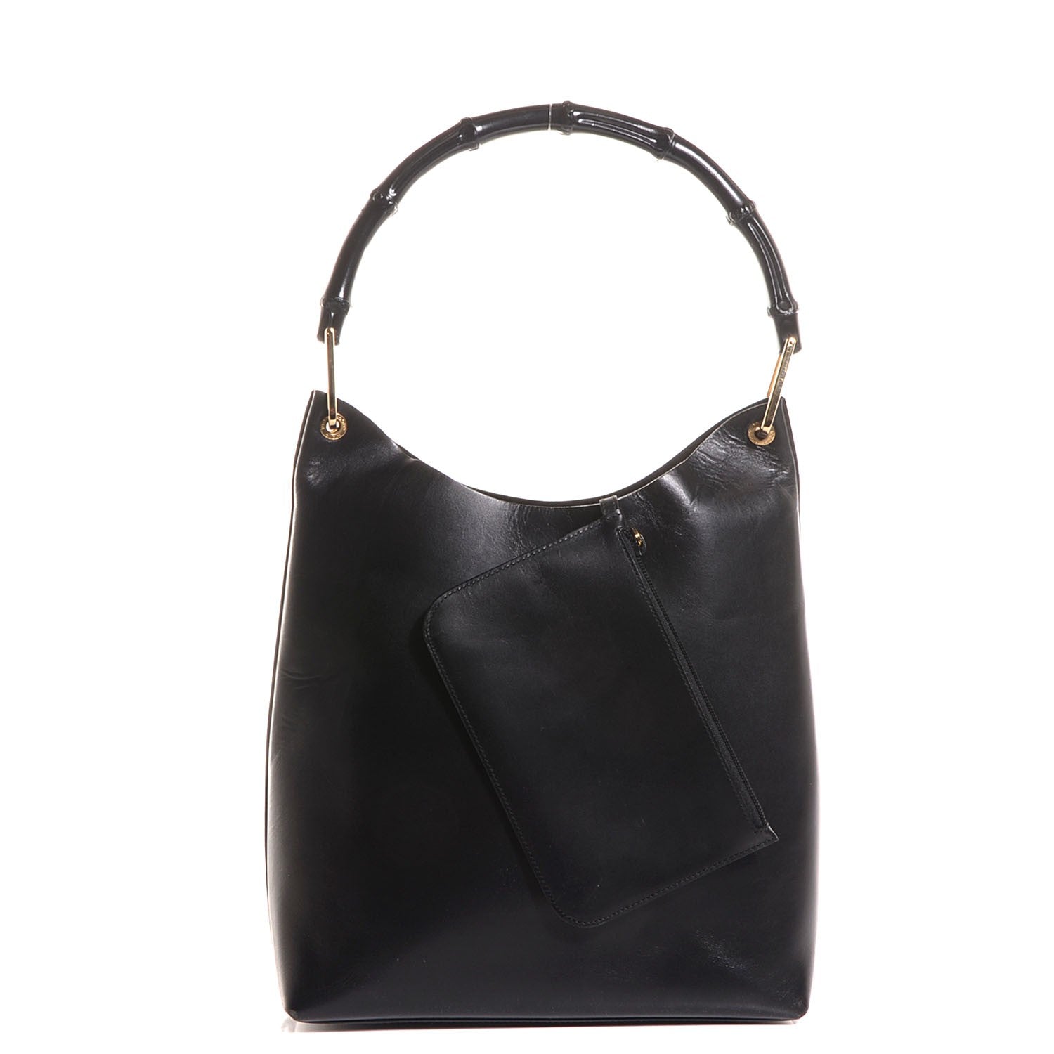 Gucci Leather Bamboo Bag Black 5 of 8