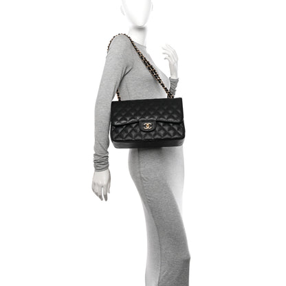 Chanel Caviar Quilted Jumbo Double Flap Black 2 of 13