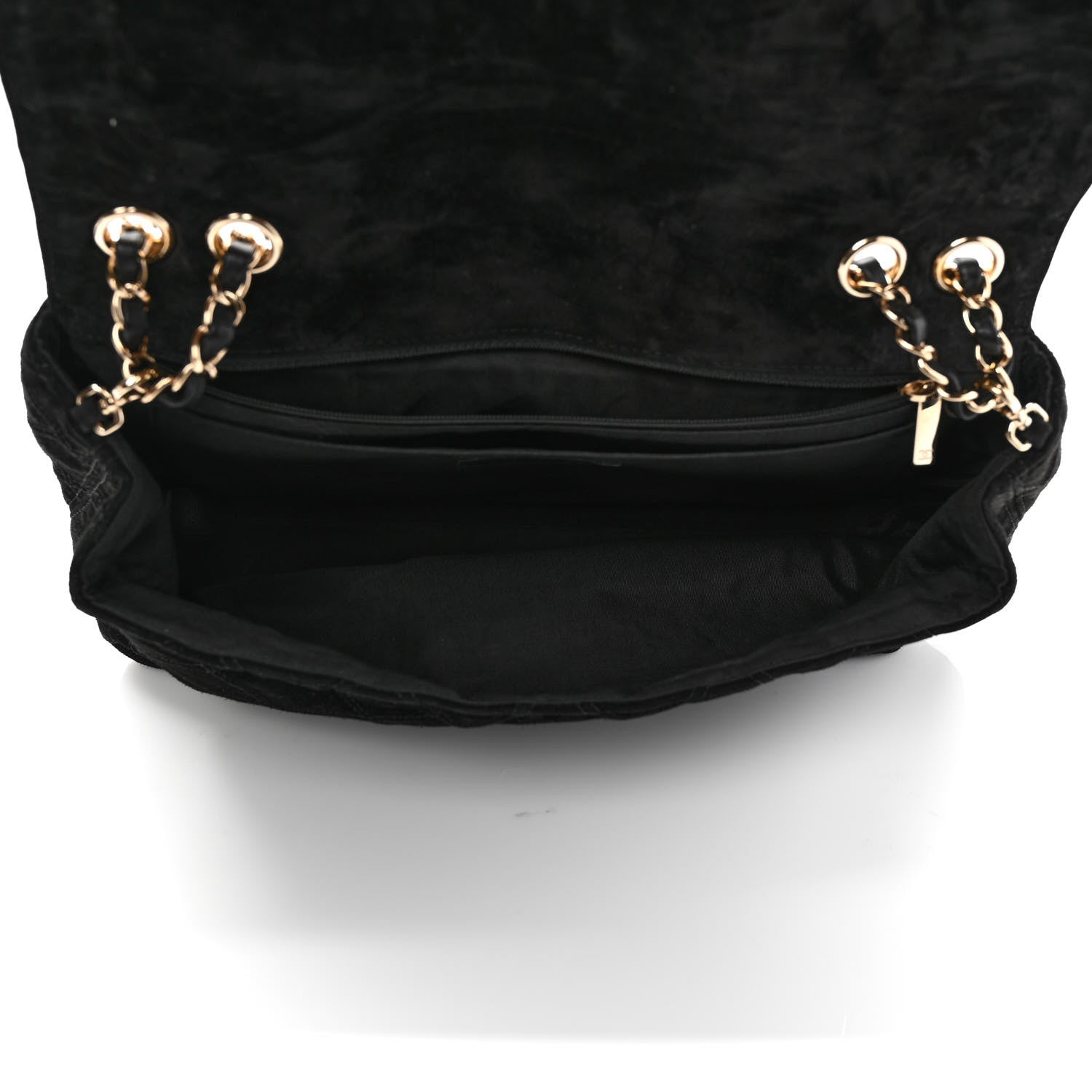 Chanel Suede Diamond Stitched Lovely Chains Flap Bag Black 4 of 8