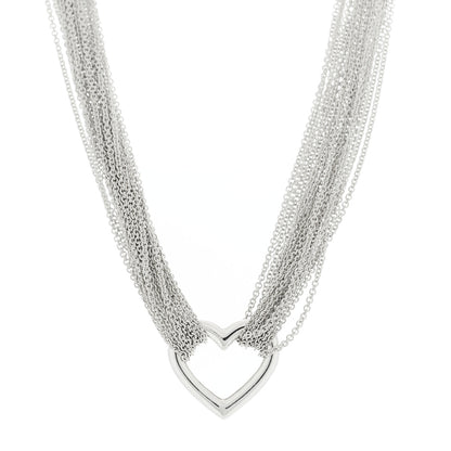 Tiffany Sterling Silver Heart Multi Chain Toggle Necklace 1 of 4