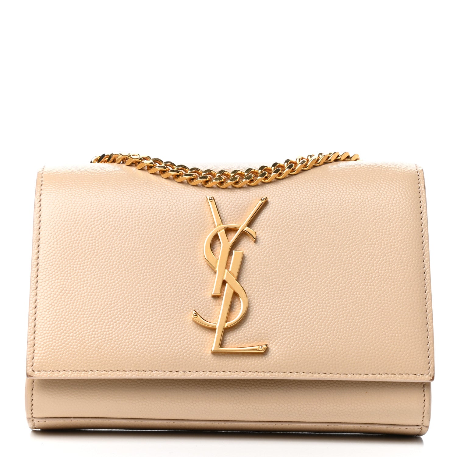 Saint Laurent Grain De Poudre Small Monogram Kate Satchel Nude Powder 1 of 9