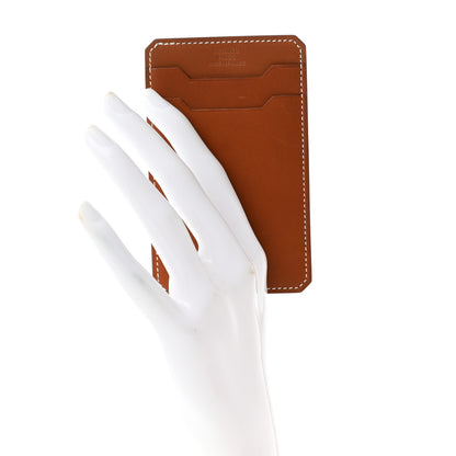 Hermes Natural Barenia City 3CC Card Holder Fauve 2 of 7