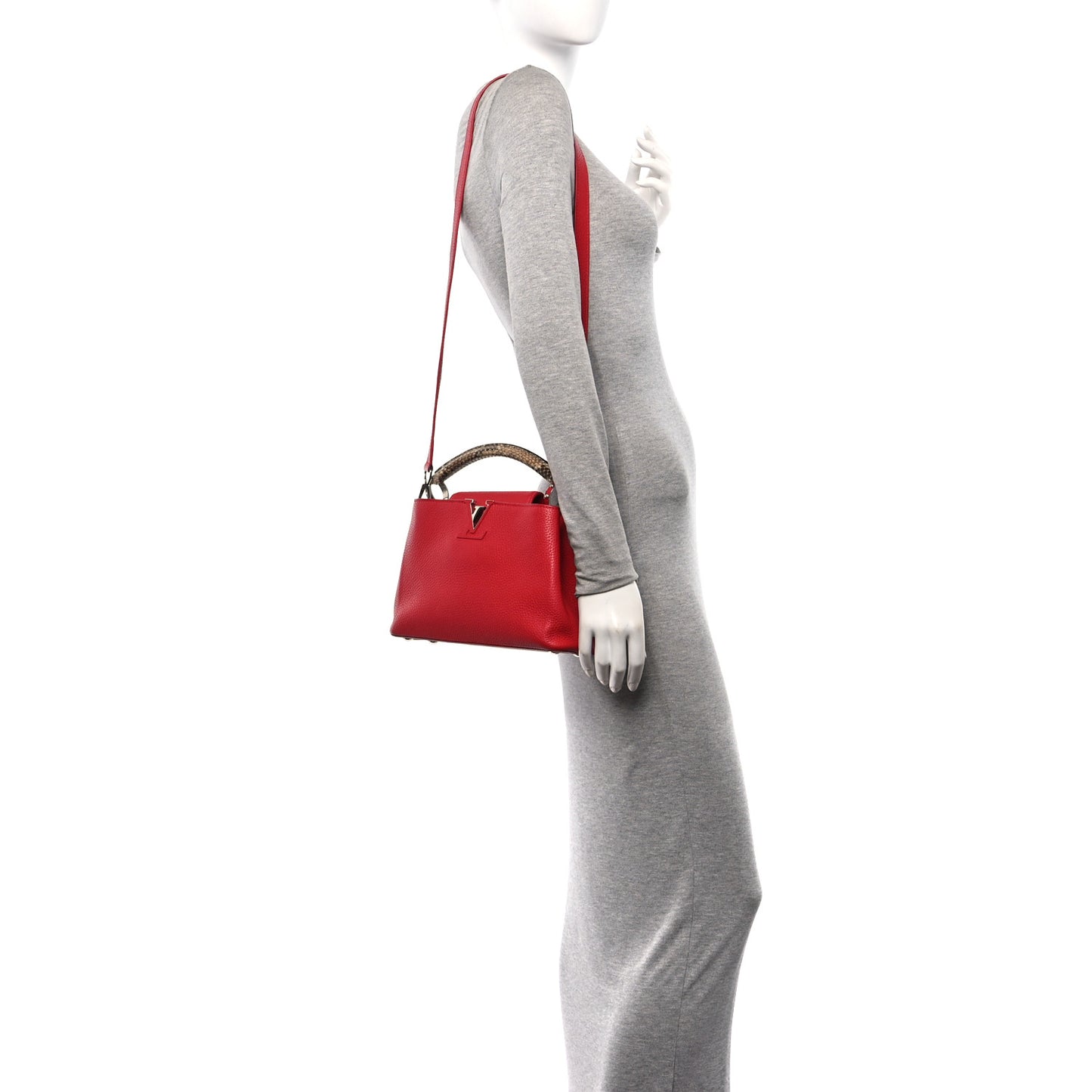Taurillon Snakeskin Capucines BB Rubis