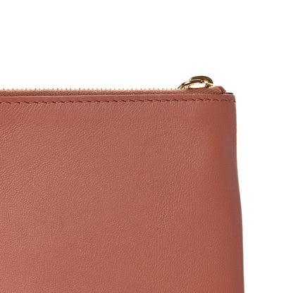 Celine Lambskin Bi-Color Solo Clutch Pouch Terracotta 10 of 12