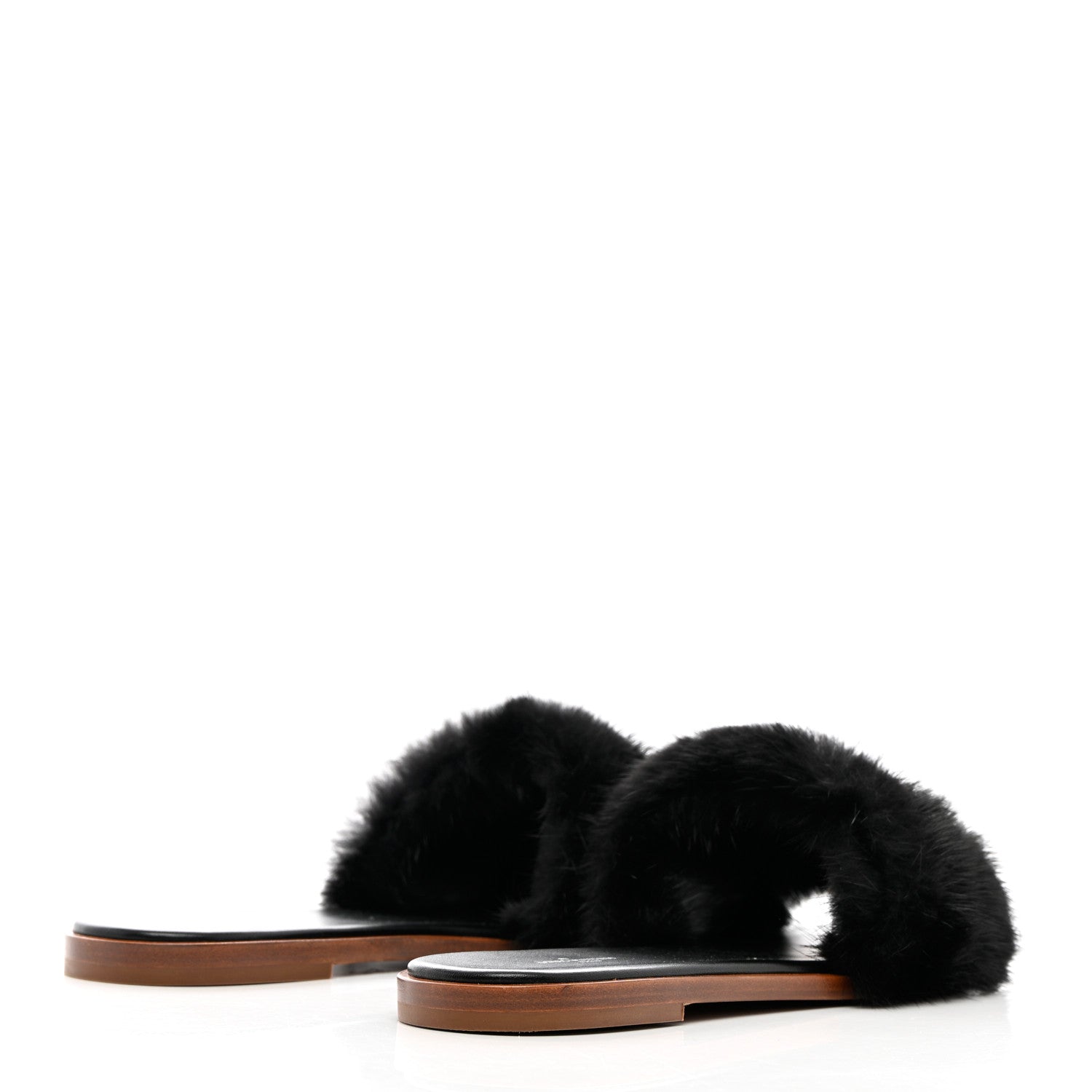 Louis Vuitton Mink Fur Lock It Flat Mule 40 Black 4 of 13