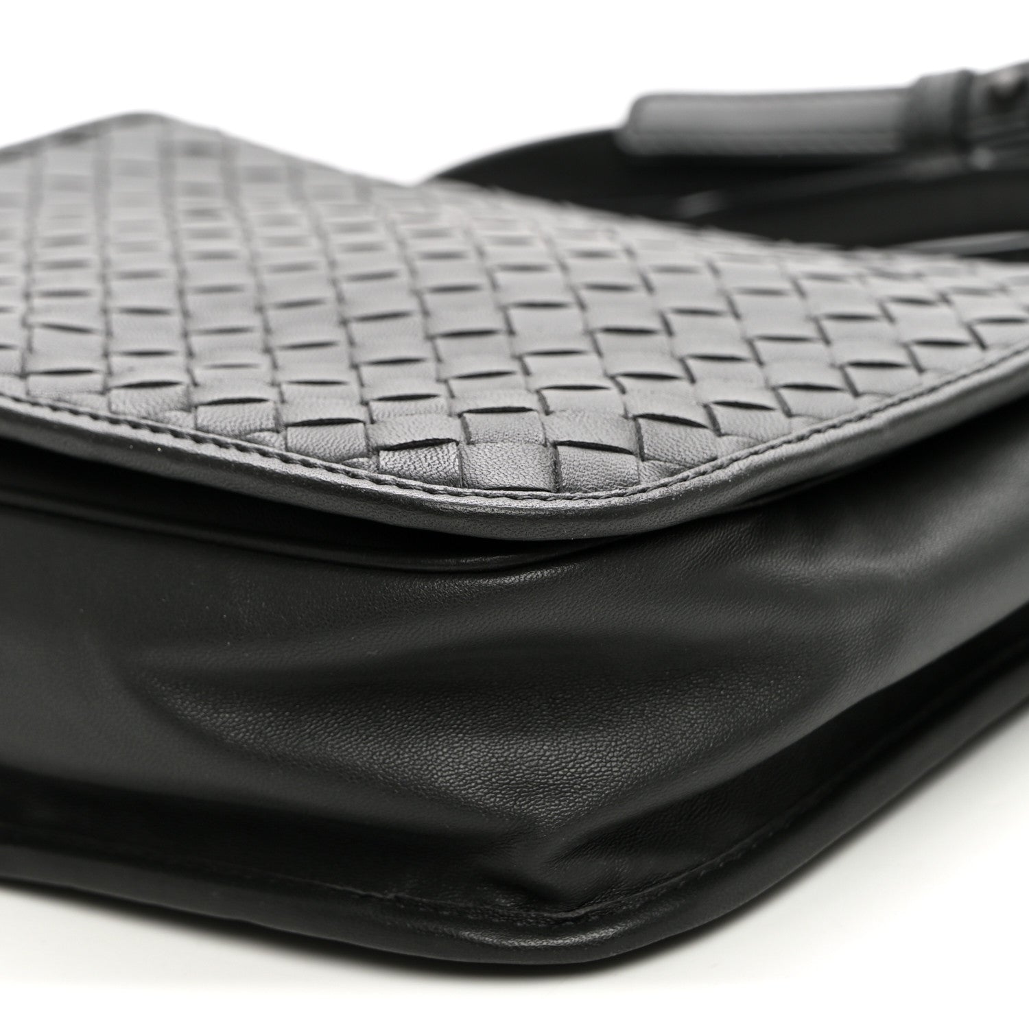 Bottega Veneta Nappa Intrecciato Crossbody Messenger Flap Black 9 of 9