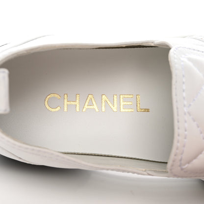 Chanel Lambskin Quilted Womens CC Stroll Sneakers 40 White 8 of 18