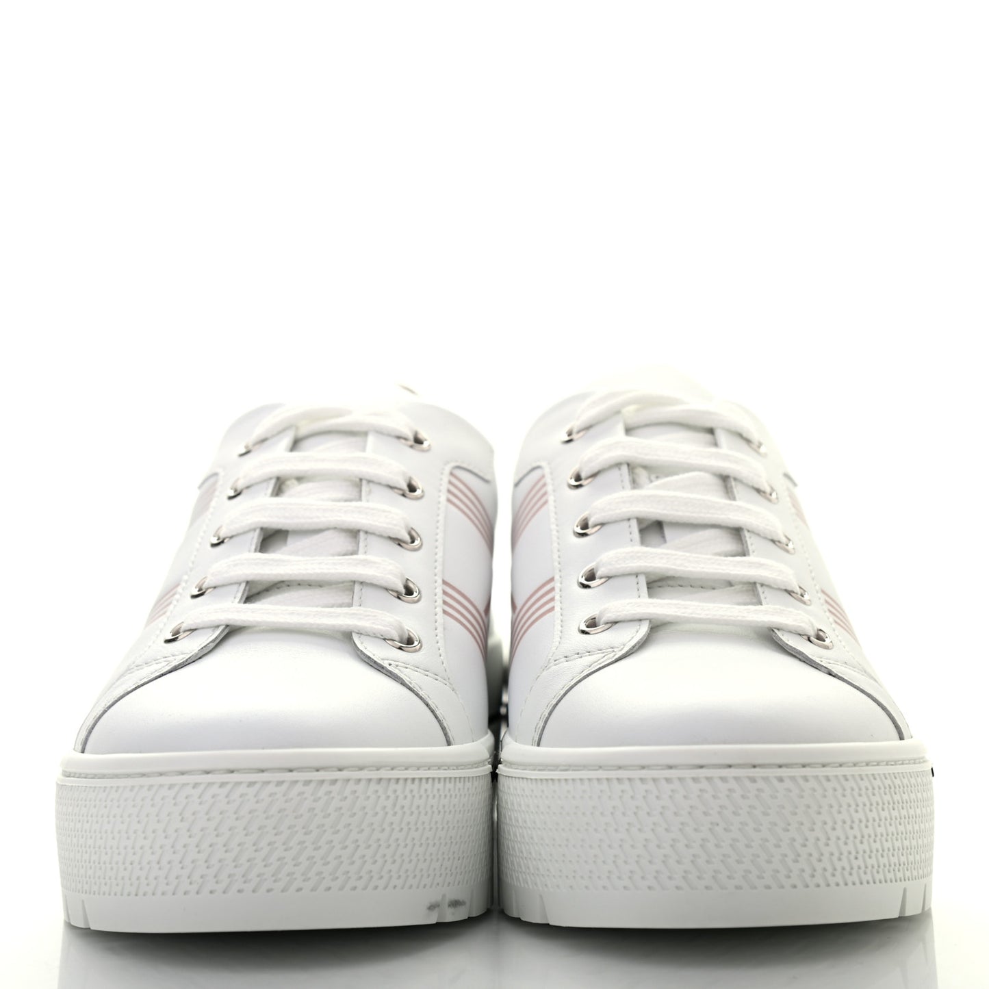 Calfskin Nappa Dare Sneakers 37.5 White Rose Dore