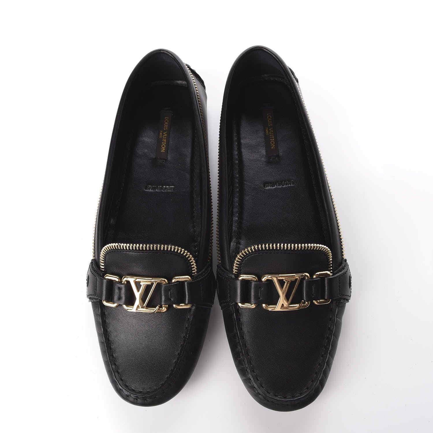 Louis Vuitton Calfskin Zipper Oxford Loafers 40 Black 5 of 12