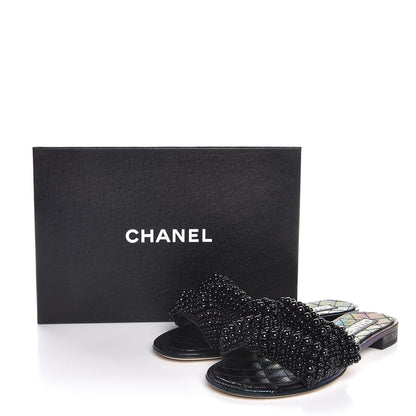 Chanel Fantasy Calfskin Pearl Cord CC Mules 40 Black 10 of 10
