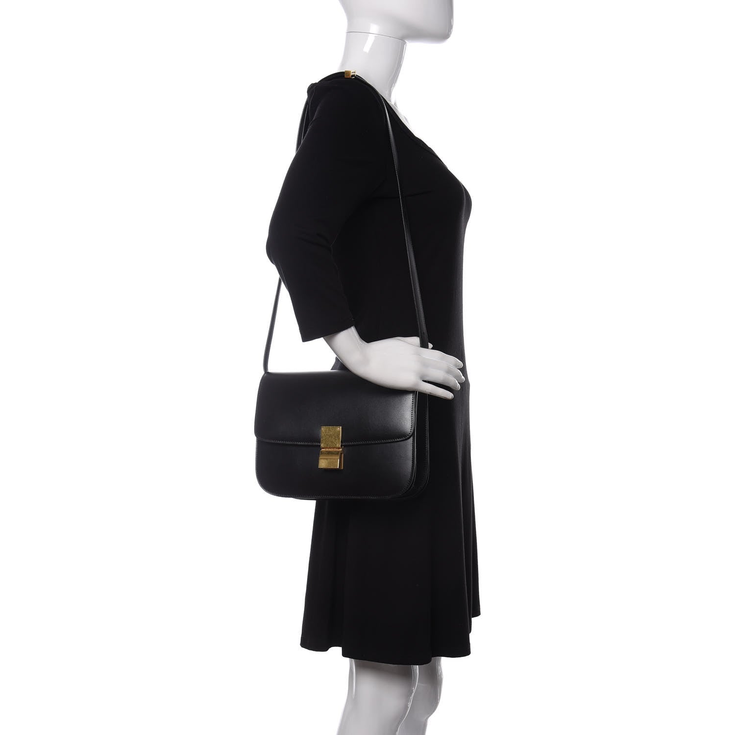 Celine Box Calfskin Medium Classic Box Flap Bag Black 2 of 16