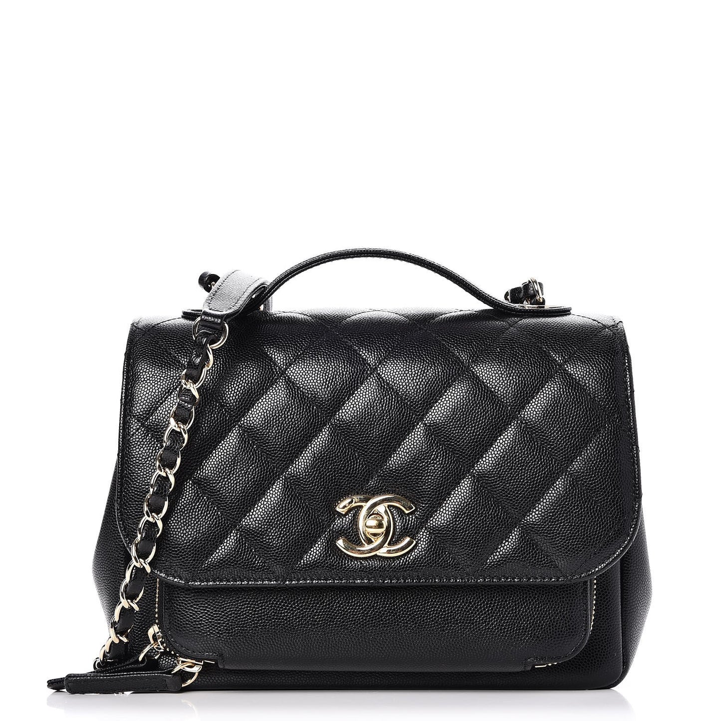 Caviar Quilted Small Business Affinity Flap Black