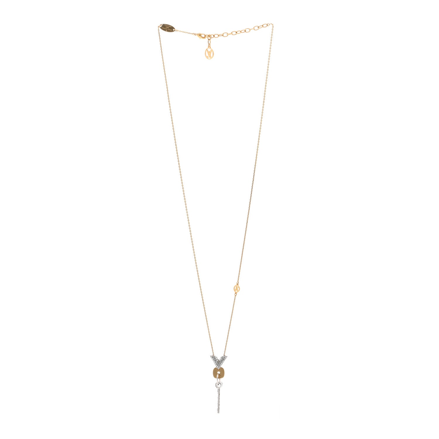 Louis Vuitton Swarovski Essential V Strass Pendant Necklace 3 of 4