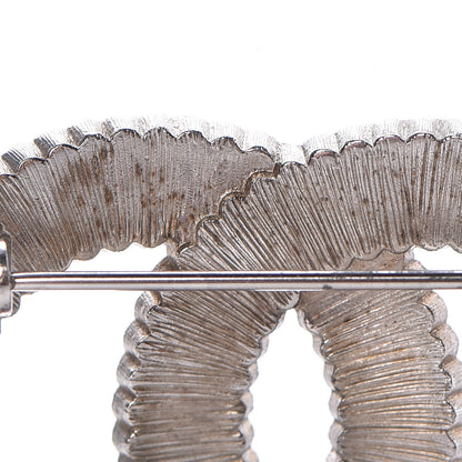 Chanel Crystal Glass CC Brooch Silver 5 of 6
