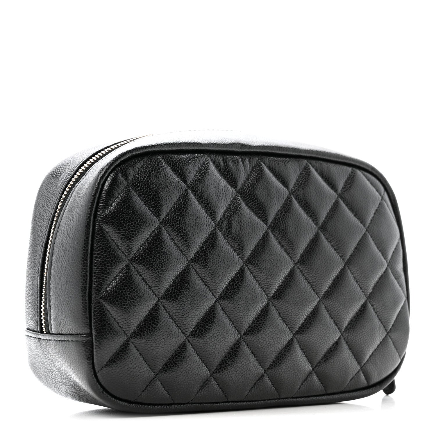 Chanel Caviar Quilted Medium Curvy Pouch Cosmetic Case Black 3 of 8