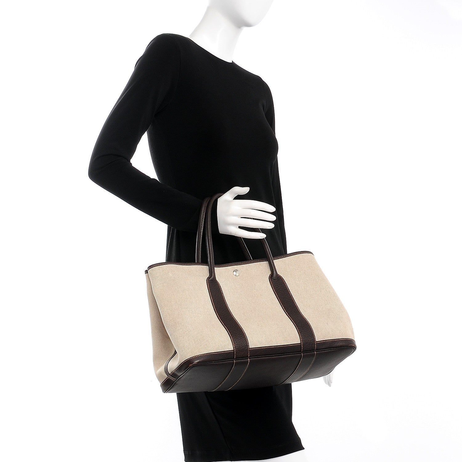 Hermes Toile Buffle Gala Garden Party Tote 36 MM Marron Fonce 2 of 14