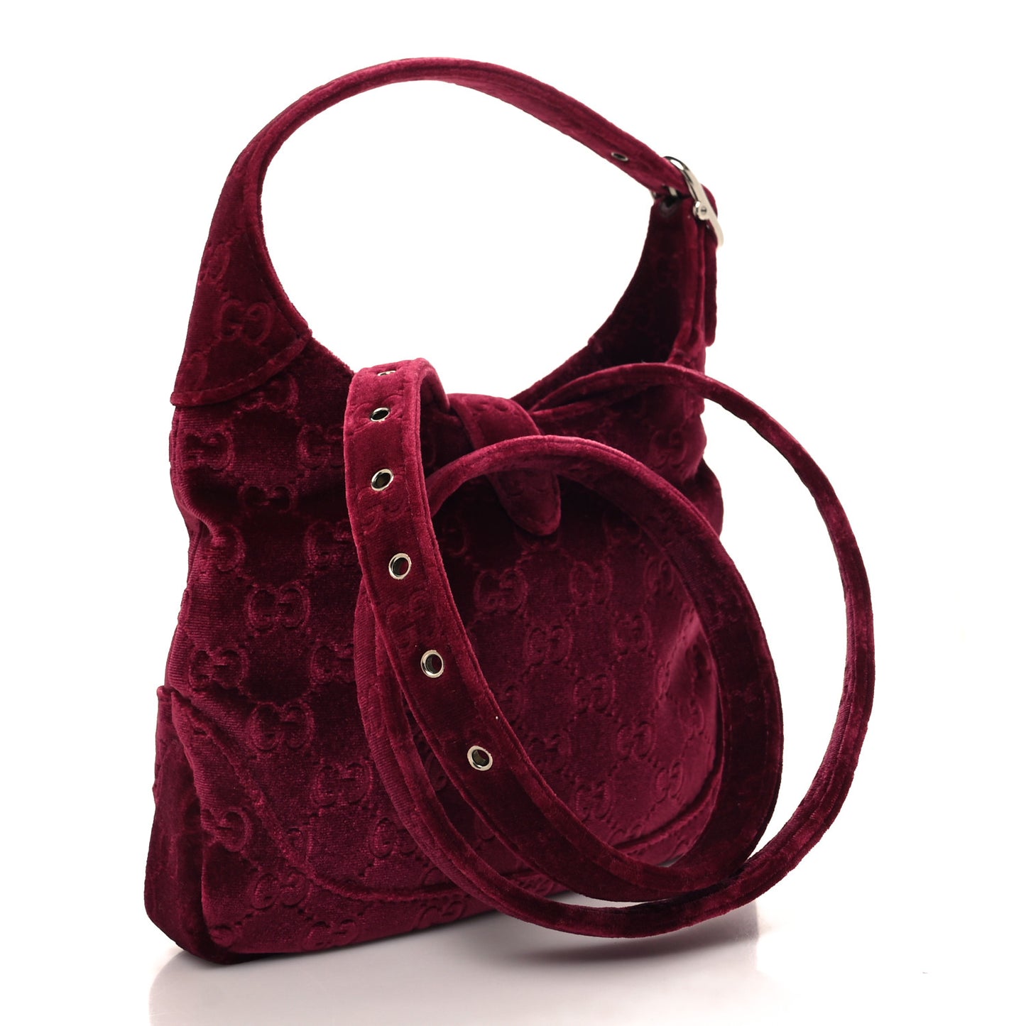New Velvet Ashmir GG Monogram Small Jackie 1961 Hobo Red