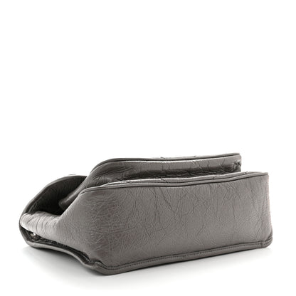 Saint Laurent Crinkled Calfskin Matelasse Monogram Medium Niki Chain Satchel Fog 3 of 9