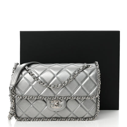 Chanel Metallic Lambskin Medium Chain All Over Flap Silver 12 of 12
