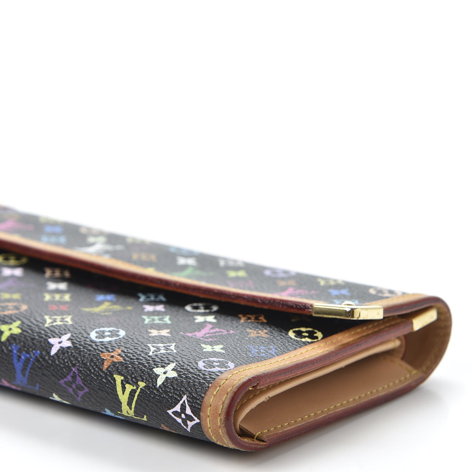 Louis Vuitton Monogram Multicolor Porte Tresor International Wallet Black 6 of 9