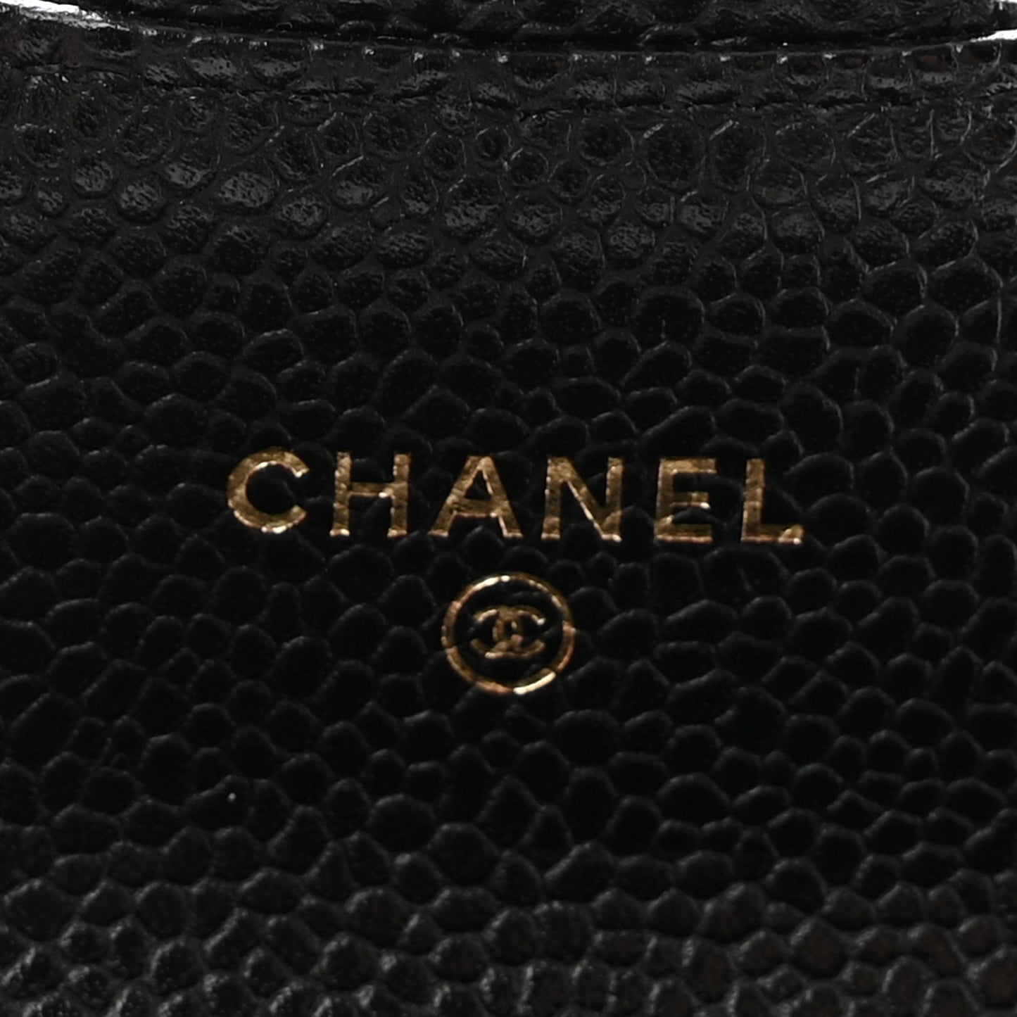 Caviar Quilted Flap Card Holder Black