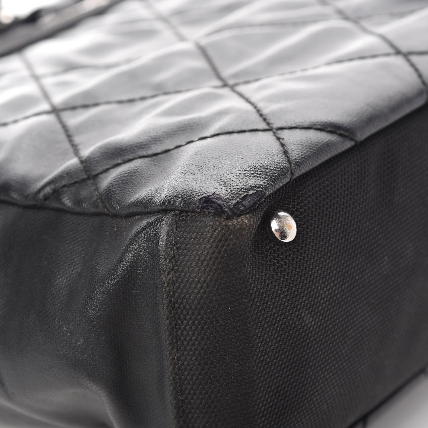 Chanel Coated Canvas Quilted Small Paris Biarritz Tote Black 11 of 15