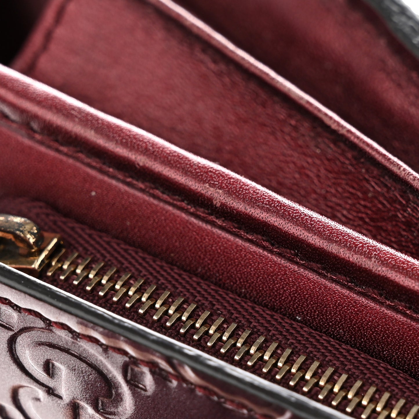 Shine Guccissima Lovely Heart Continental Wallet Scarlatto
