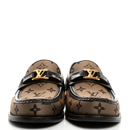 Louis Vuitton Monogram Jacquard Mens Major Loafers 8 Brown 2 of 9