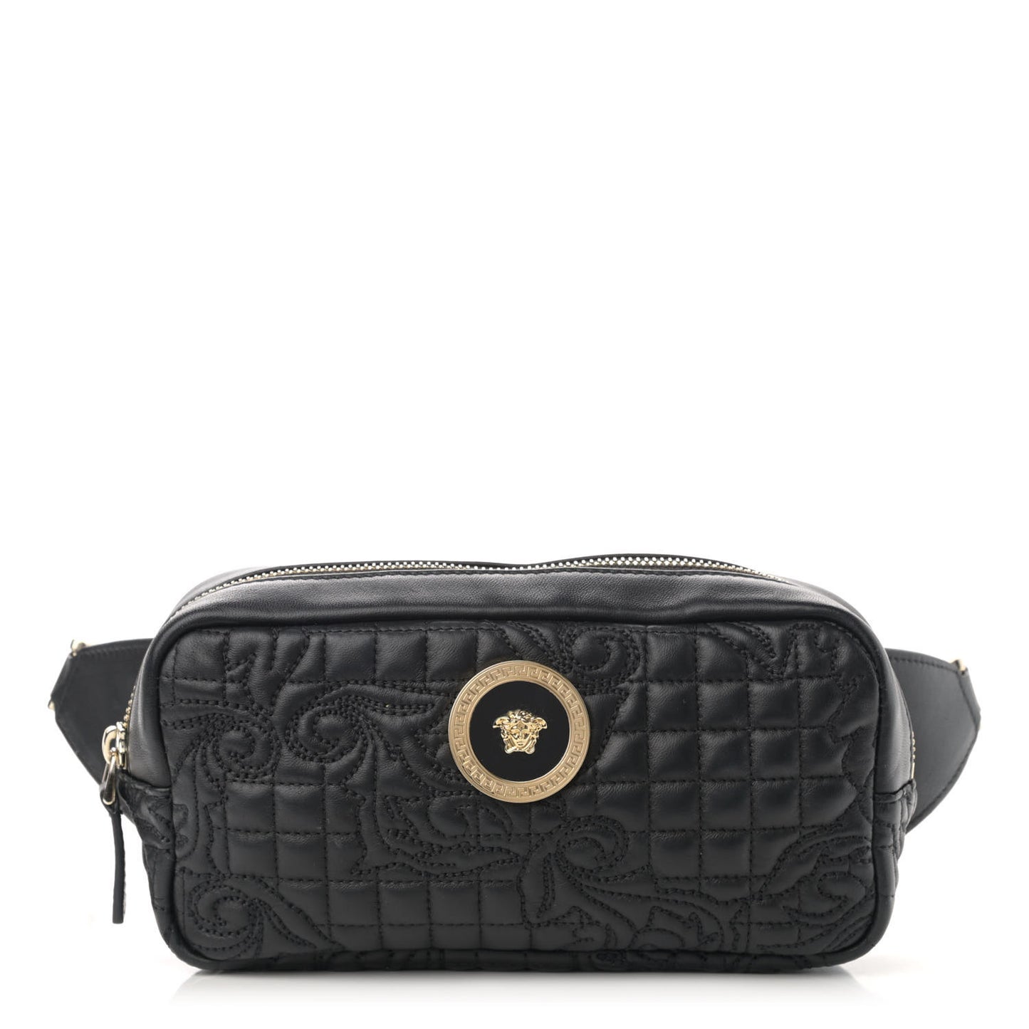 Nappa Barocco Quilted Vanitas Medea Belt Bag Black